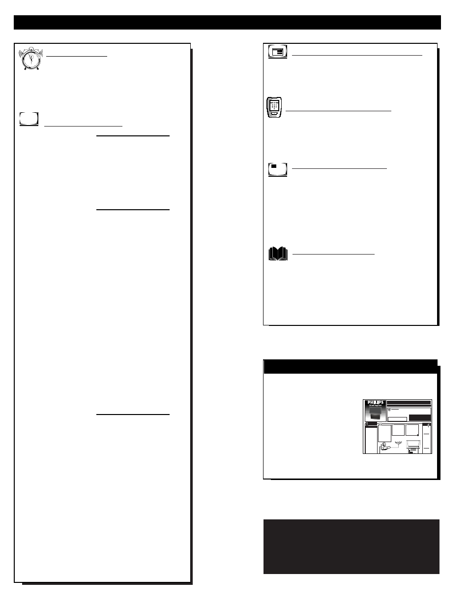 Able of, Ontents, Getting started | On-screen features, Monitor (hd) control operation, Remote control operation, Picture-in-picture (pip), General information, Up and, Uick | Philips 64PP9751 User Manual | Page 4 / 55