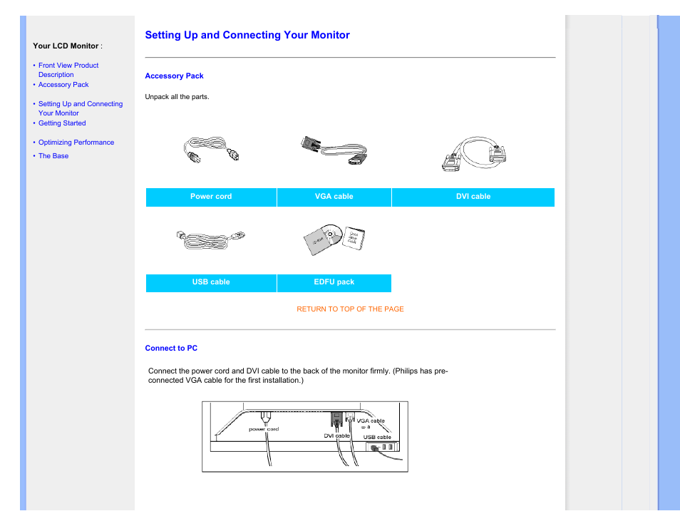 Setting up and connecting your monitor | Philips 170P7EB-27 User Manual | Page 55 / 103