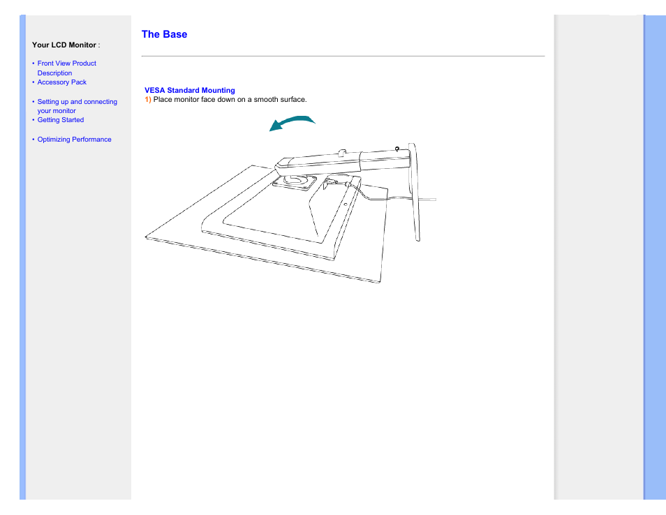 The base | Philips 170P7EB-27 User Manual | Page 57 / 103