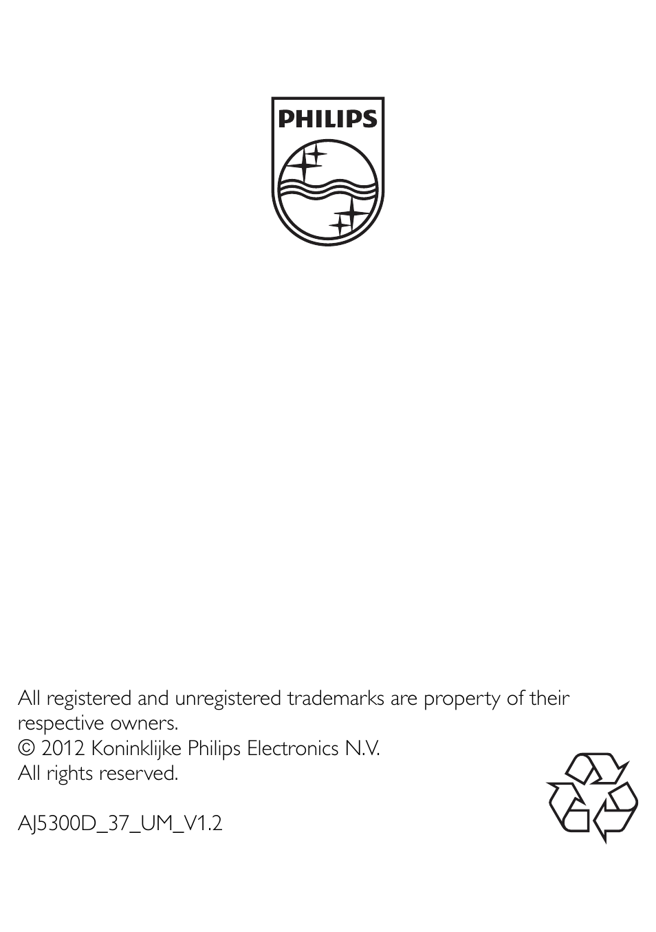 Philips AJ5300D-37 User Manual | Page 33 / 33