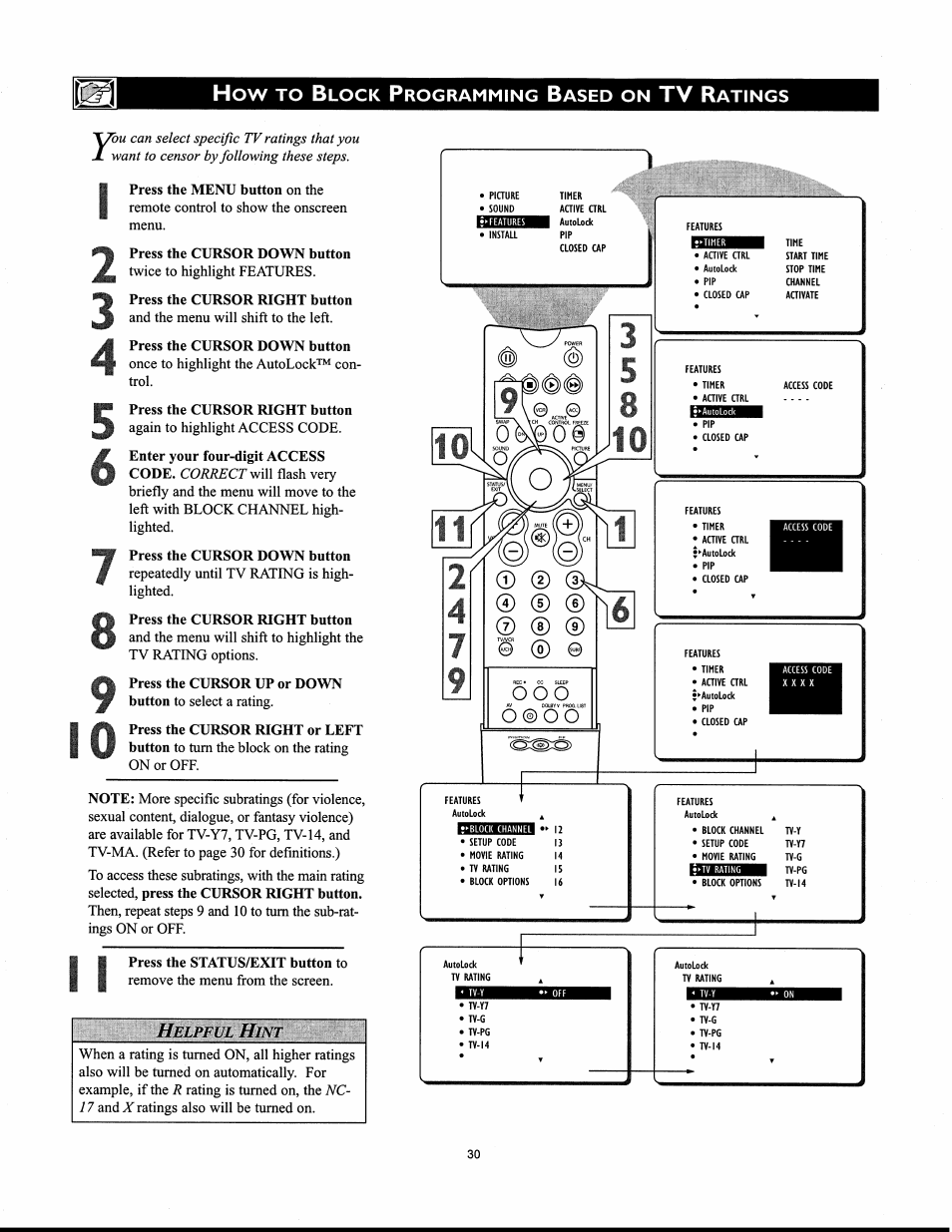 Ф © ©4, O® oo, O o o | O ® o o | Philips 30PW862H User Manual | Page 59 / 108