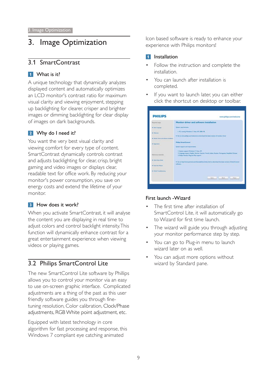 Image optimization | Philips 190V4LSB-27 User Manual | Page 11 / 36