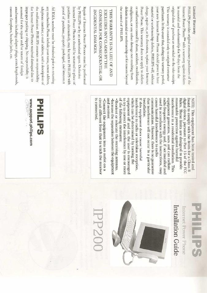 Philips, Ipp200, Installation guide | Philips US2-VOIP001 User Manual | Page 3 / 4