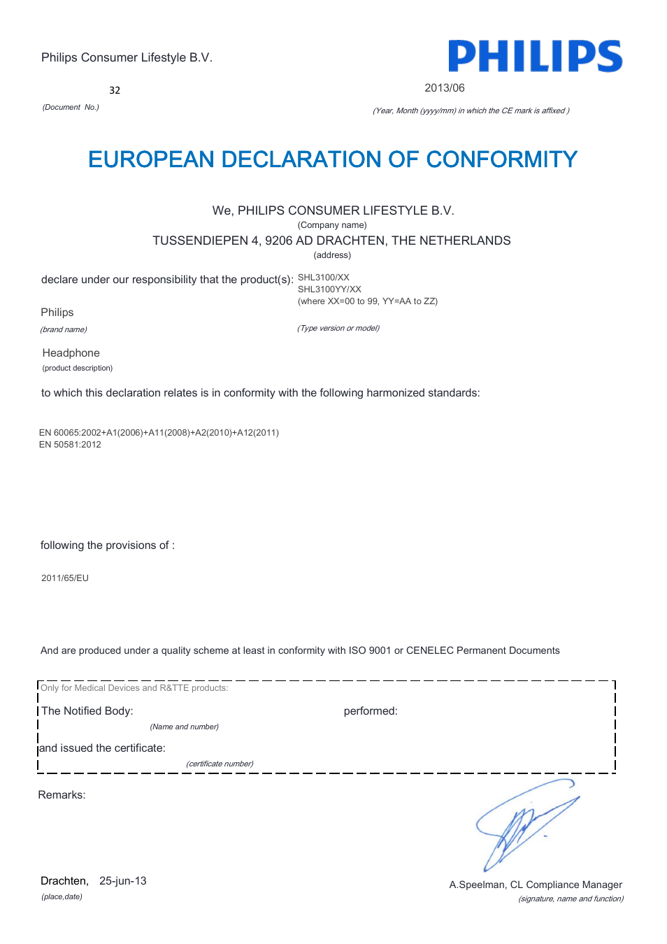 Philips SHL3100-28 User Manual | 21 pages