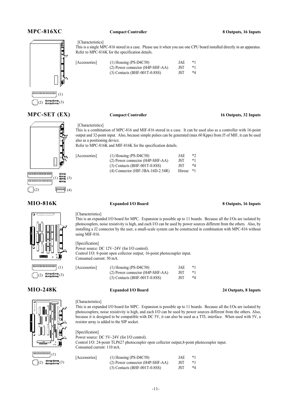 Mpc-816xc, Mpc-set (ex), Mio-816k | Mio-248k | Accell MPC-LNK User Manual | Page 12 / 18