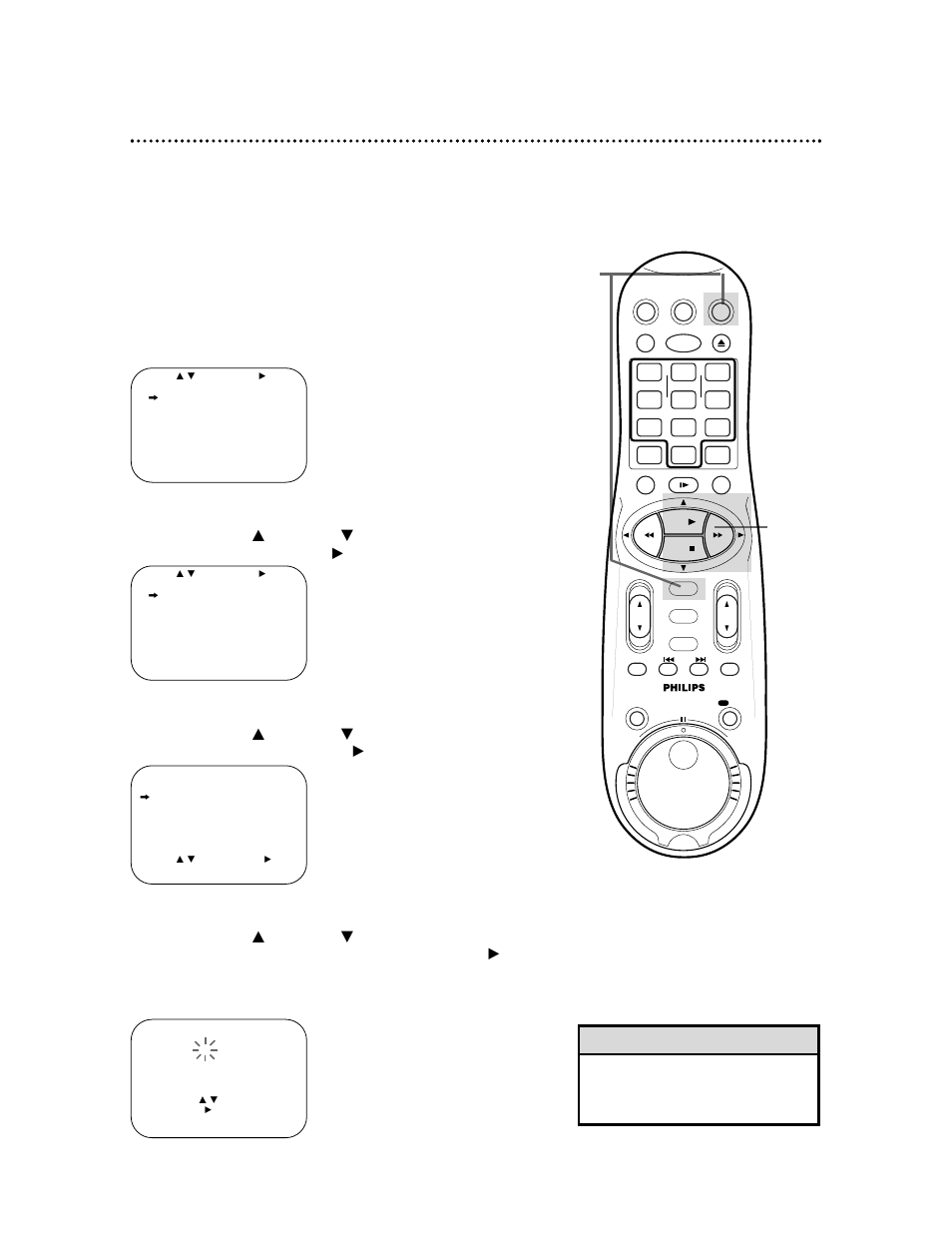 48 setting the controller to operate a dbs, Helpful hint | Philips VRA999PH99 User Manual | Page 48 / 68