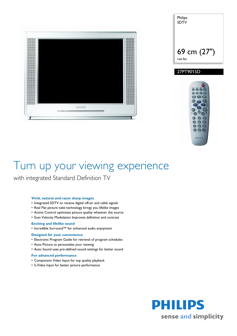 Philips 27PT9015D-37B User Manual | 3 pages