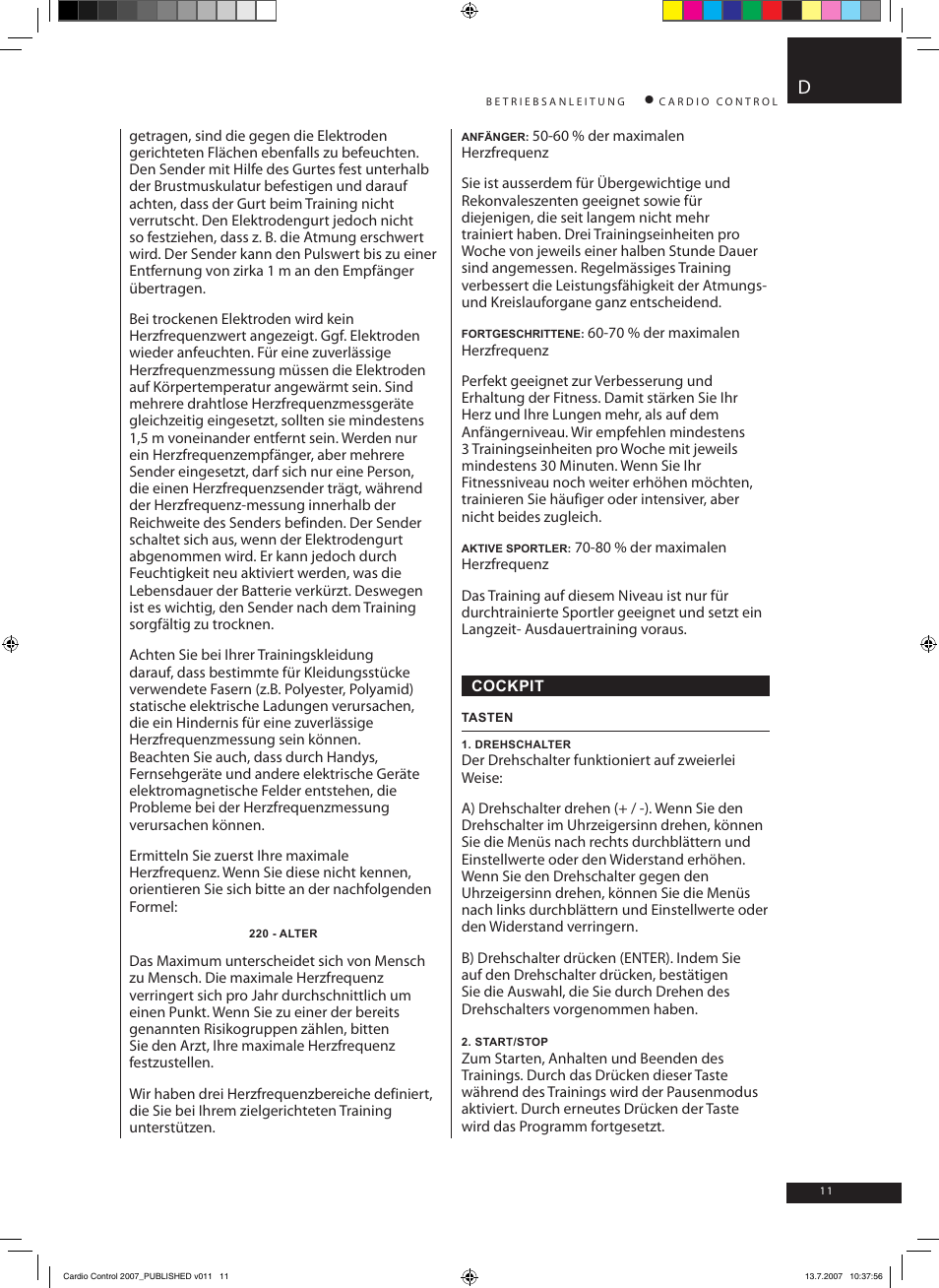 Accell Cardio Control User Manual | Page 11 / 64