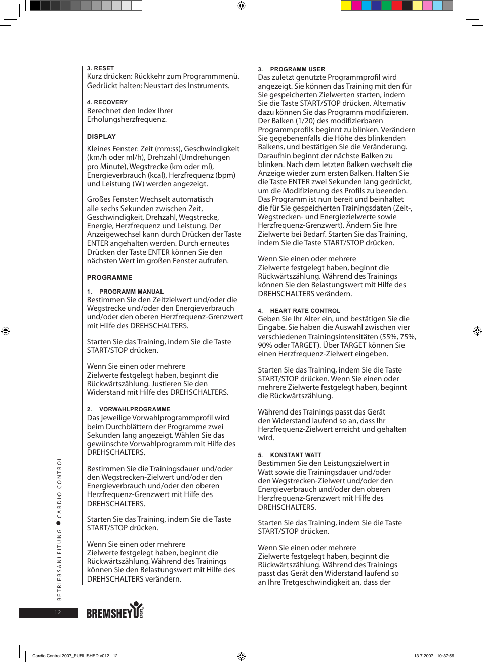 Accell Cardio Control User Manual | Page 12 / 64