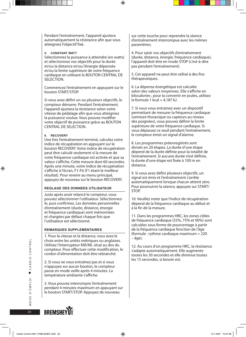 Accell Cardio Control User Manual | Page 20 / 64