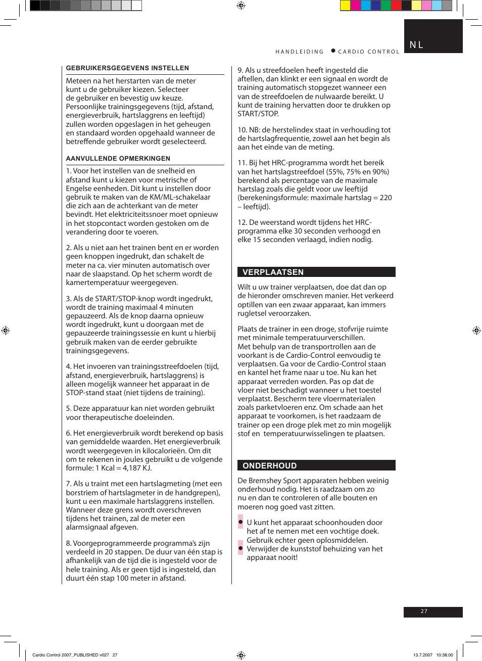 Accell Cardio Control User Manual | Page 27 / 64