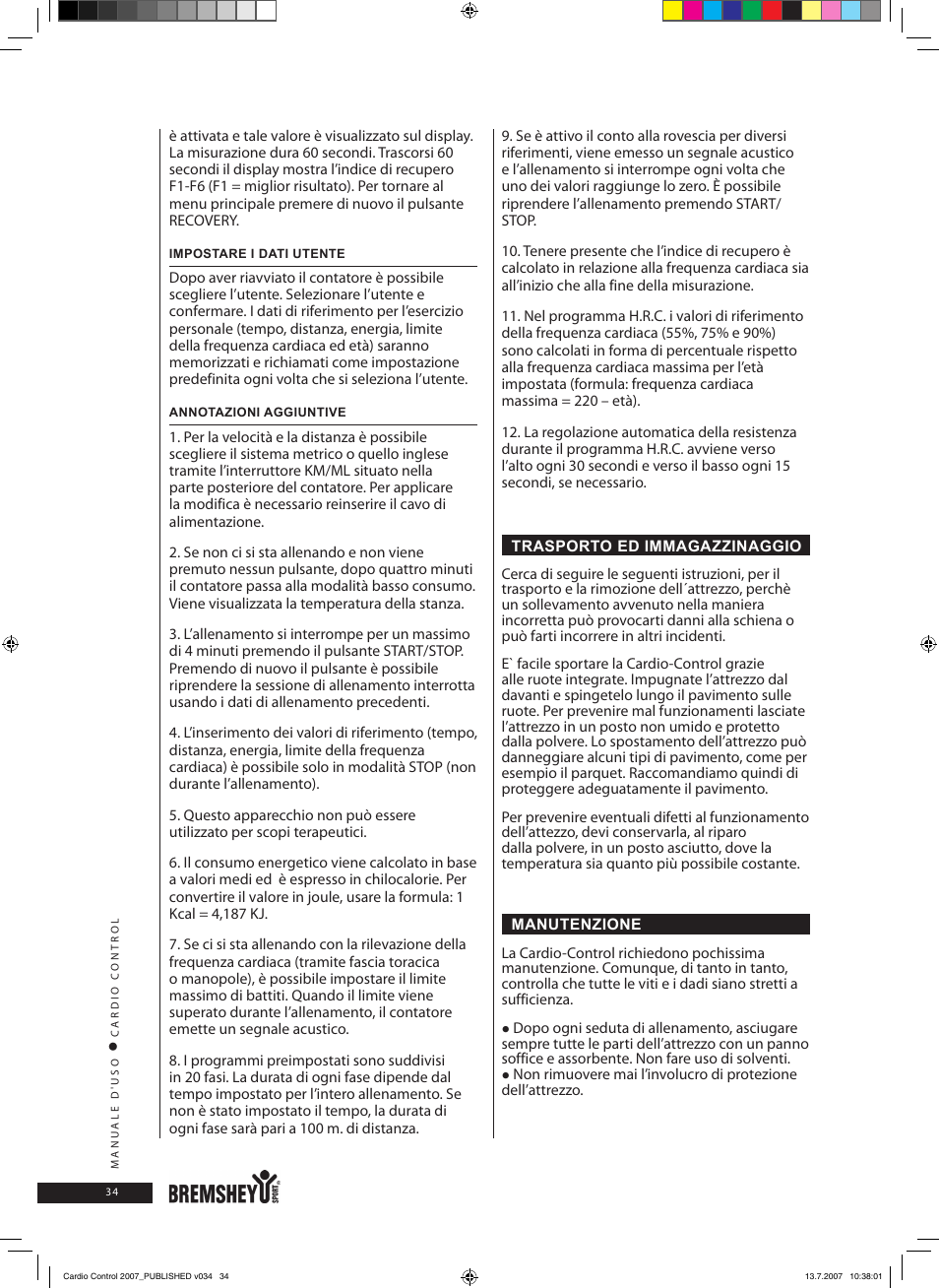 Accell Cardio Control User Manual | Page 34 / 64