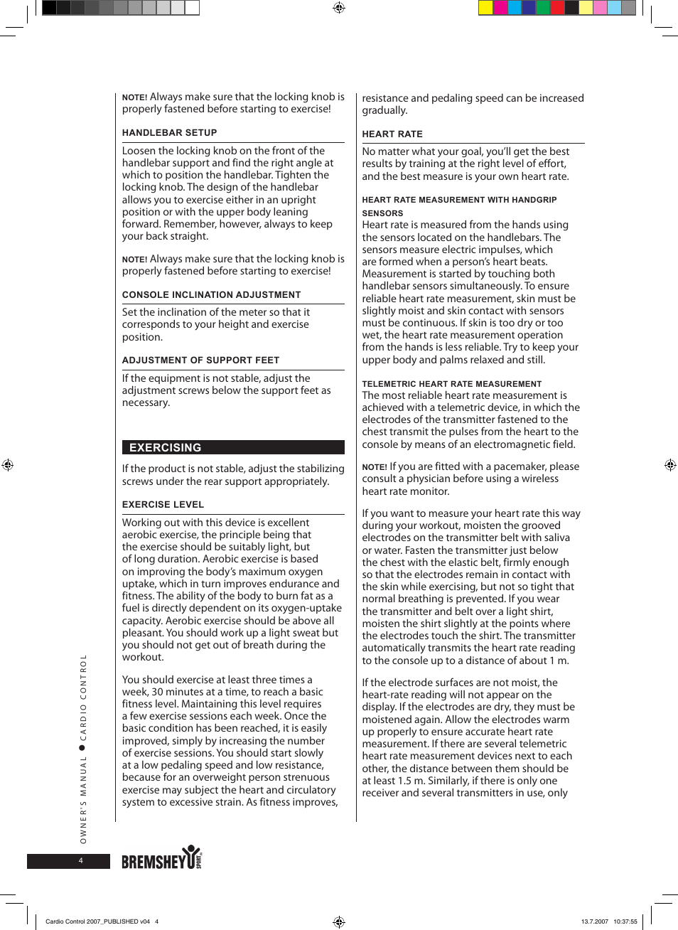 Accell Cardio Control User Manual | Page 4 / 64