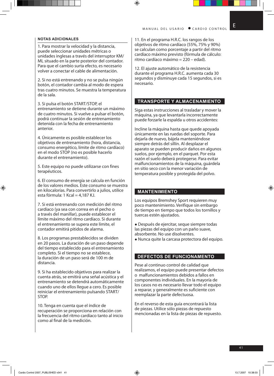 Accell Cardio Control User Manual | Page 41 / 64