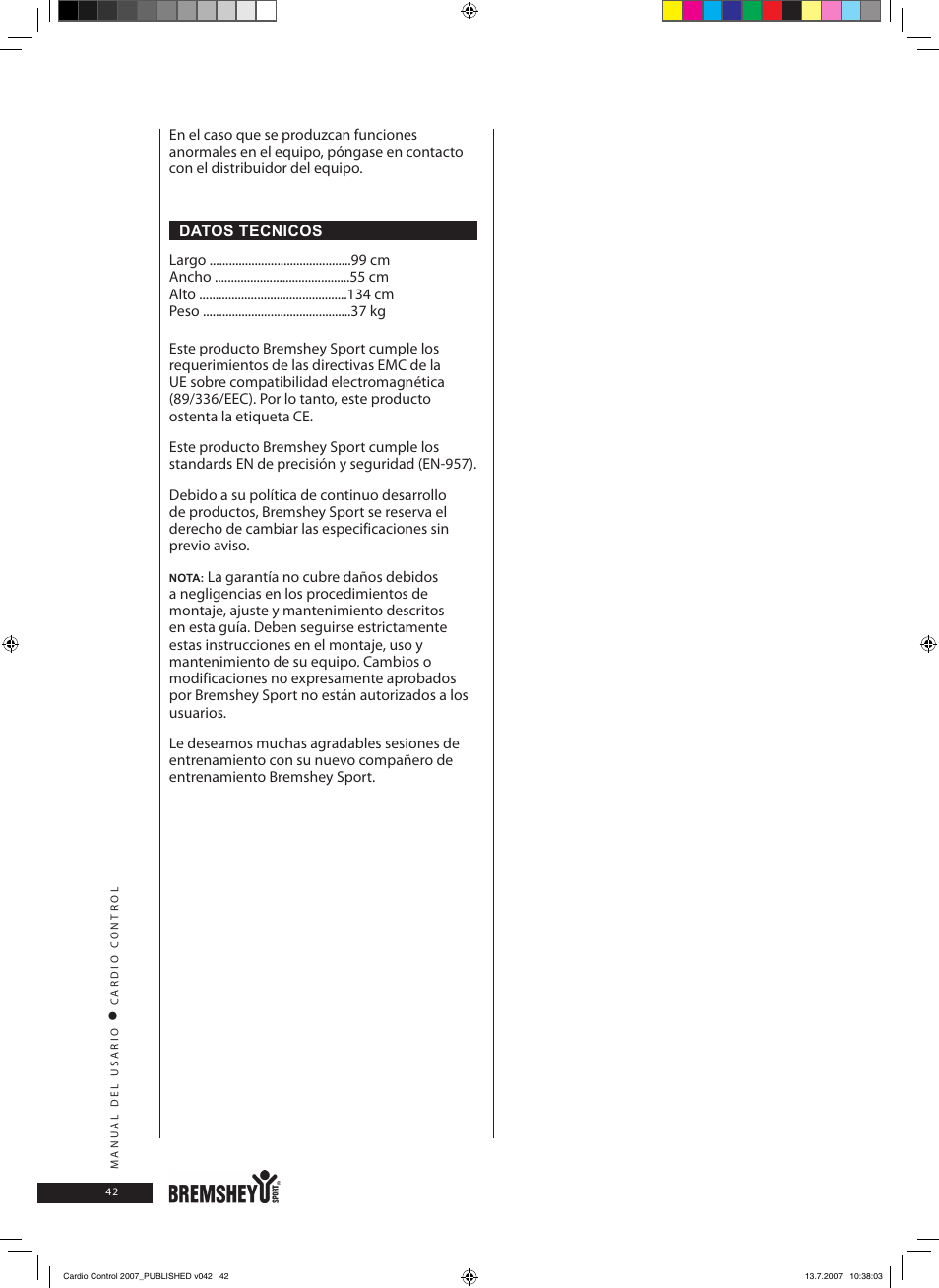 Accell Cardio Control User Manual | Page 42 / 64