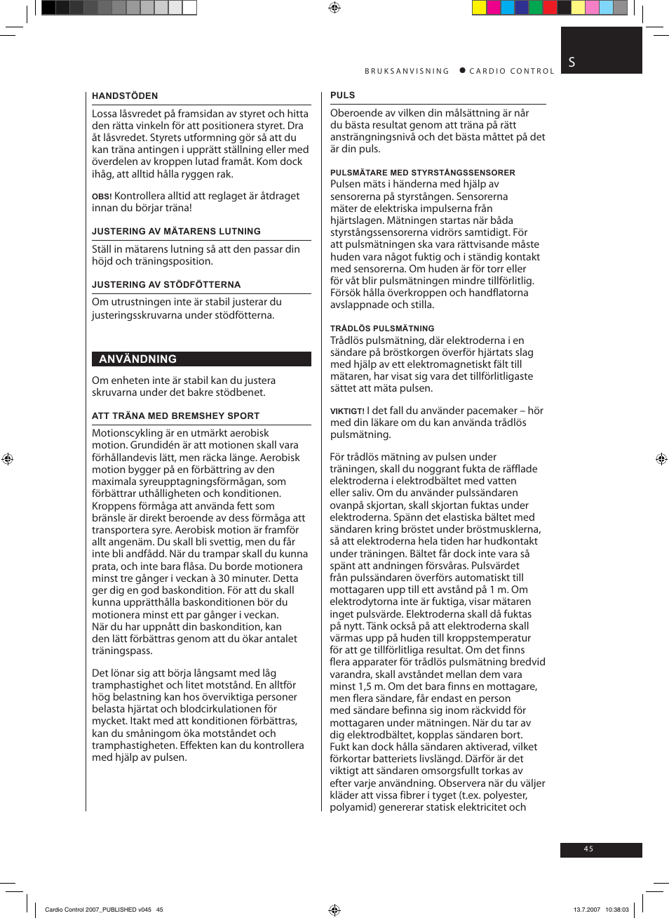 Accell Cardio Control User Manual | Page 45 / 64