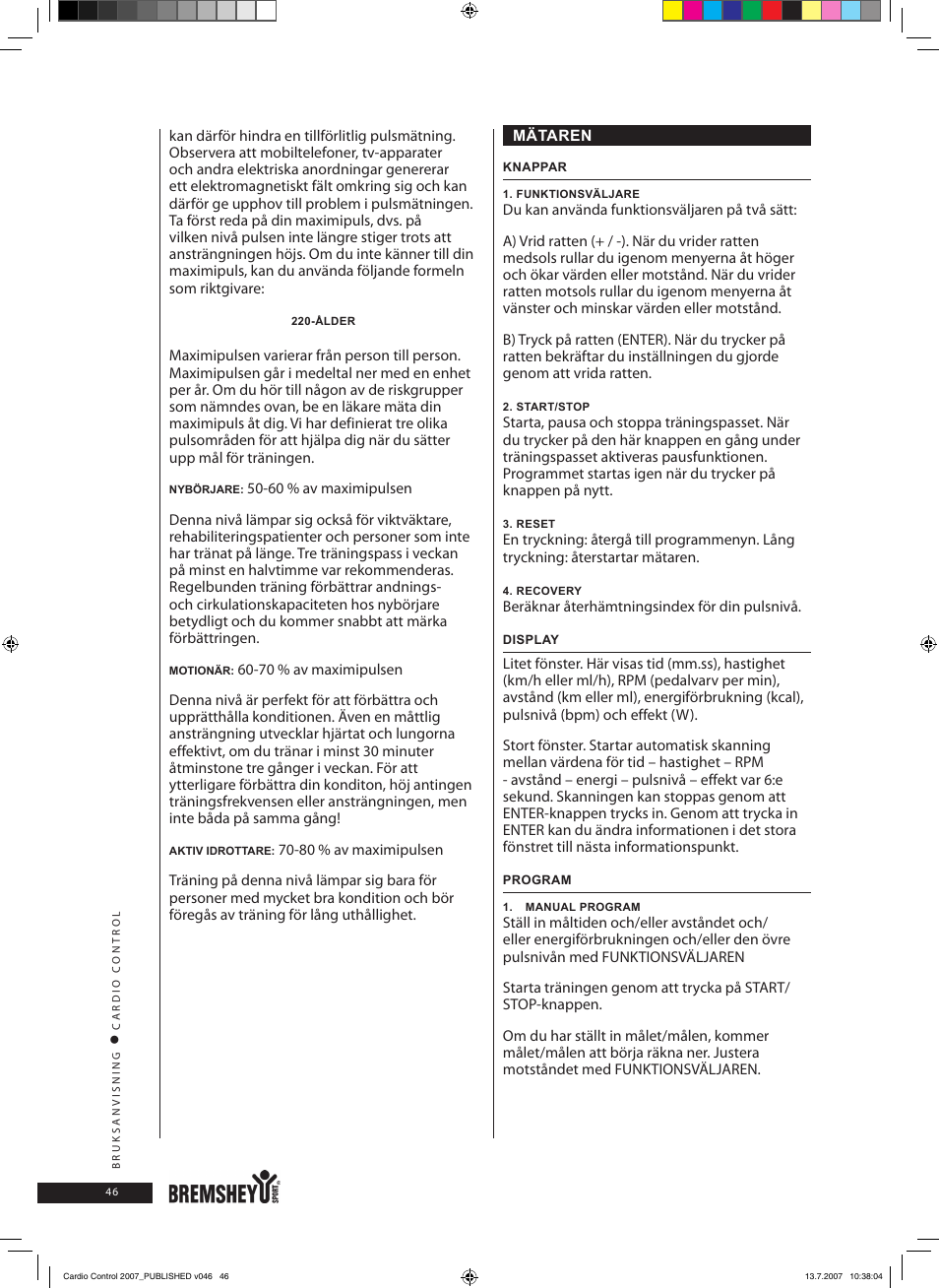 Accell Cardio Control User Manual | Page 46 / 64