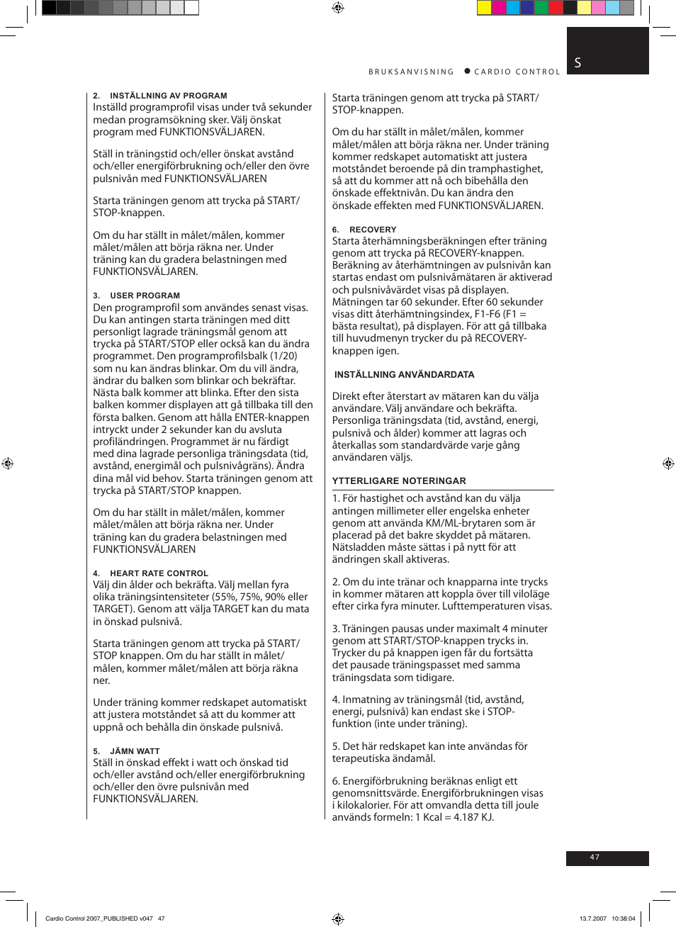 Accell Cardio Control User Manual | Page 47 / 64