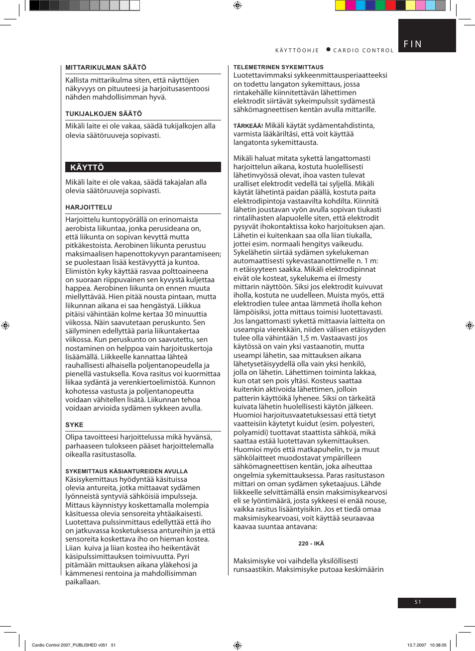 F i n | Accell Cardio Control User Manual | Page 51 / 64