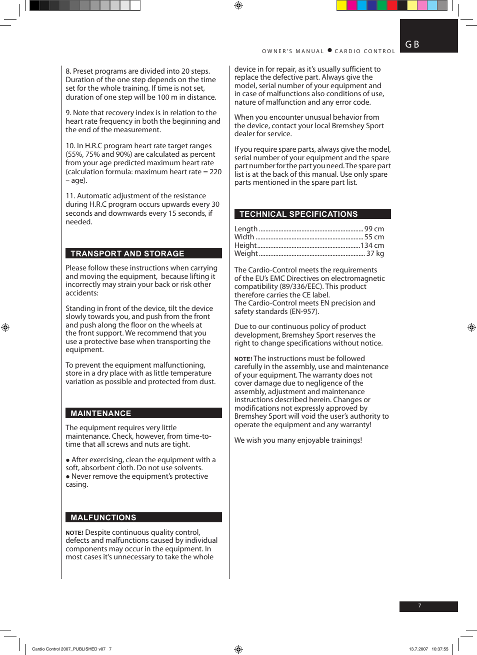 Accell Cardio Control User Manual | Page 7 / 64