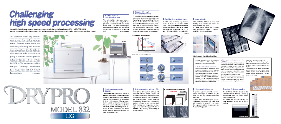 Challenging, High speed processing, Challenging high speed processing | Konica Minolta 832 HG User Manual | Page 2 / 4