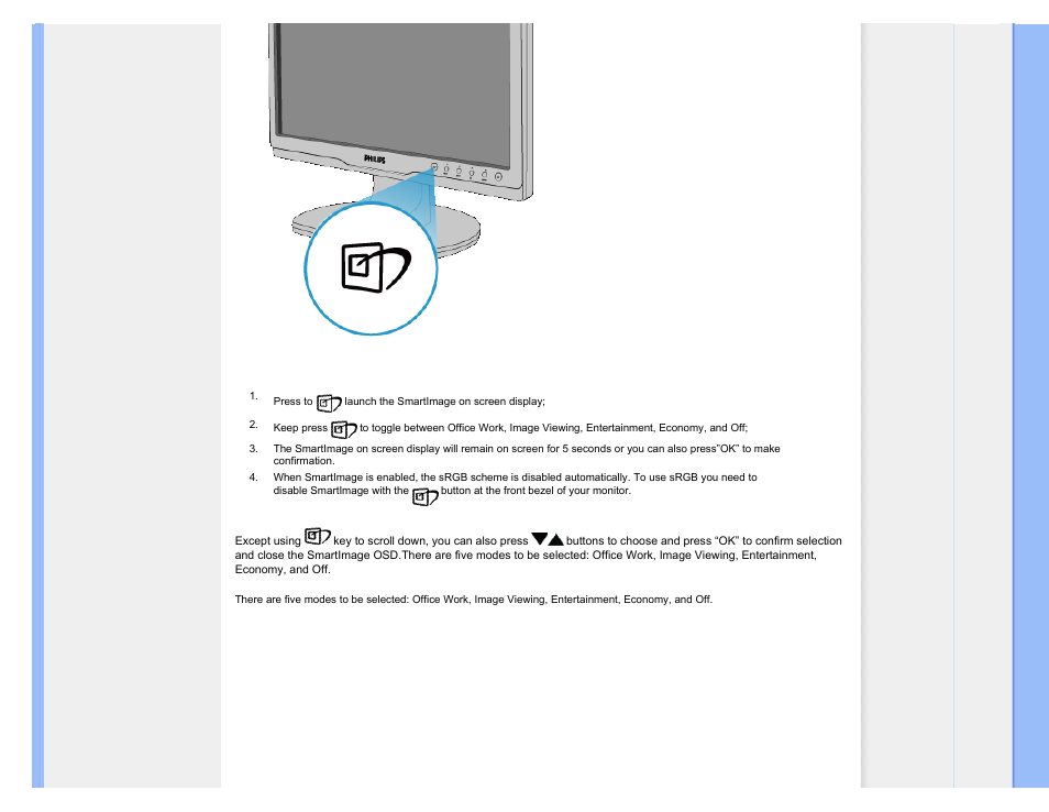 Philips Brilliance LCD monitor with SmartImage 17S1SB 43 cm 17" S-line Format 54 User Manual | Page 26 / 95