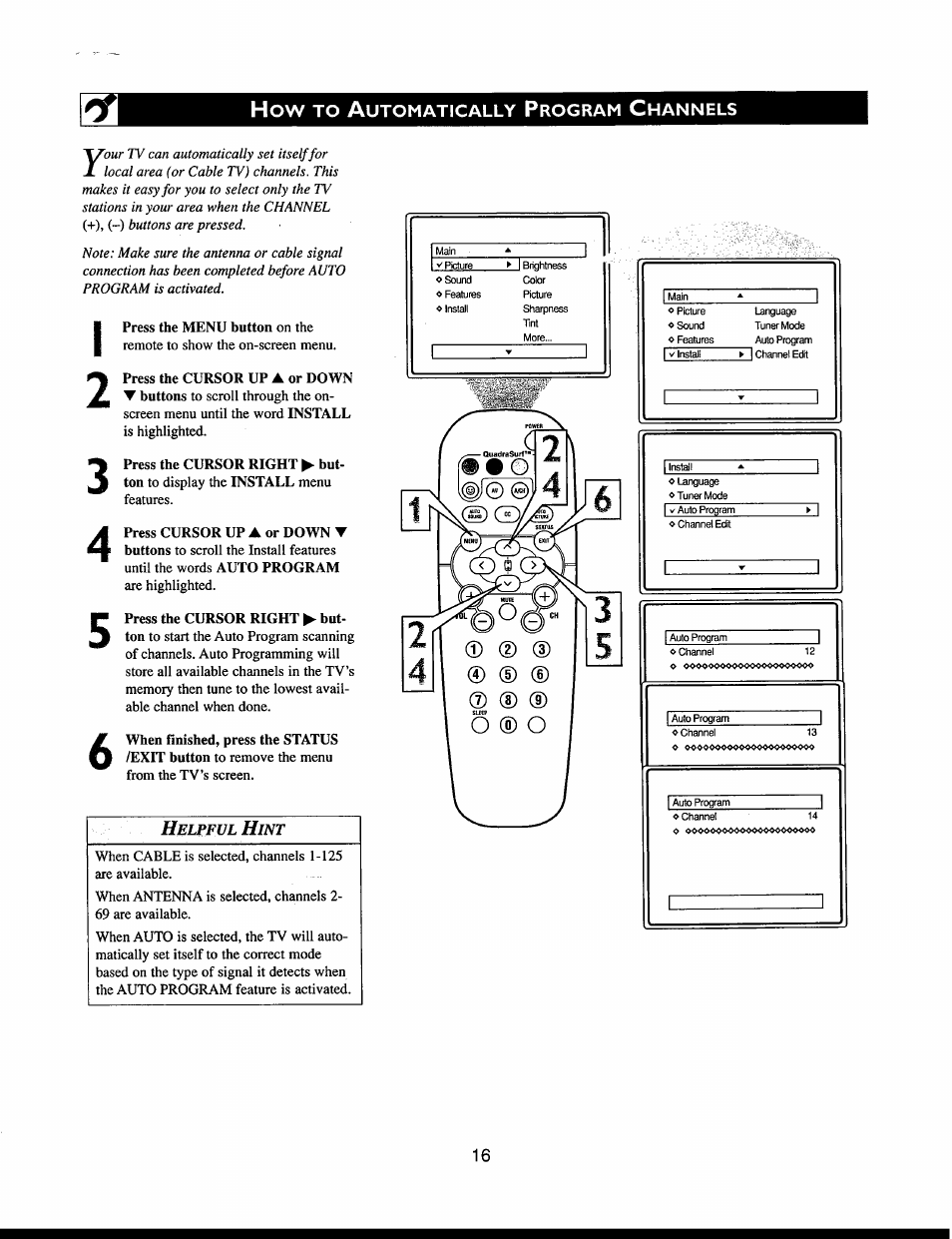 Helpful hint, How to a | Philips 27PT541S User Manual | Page 16 / 40