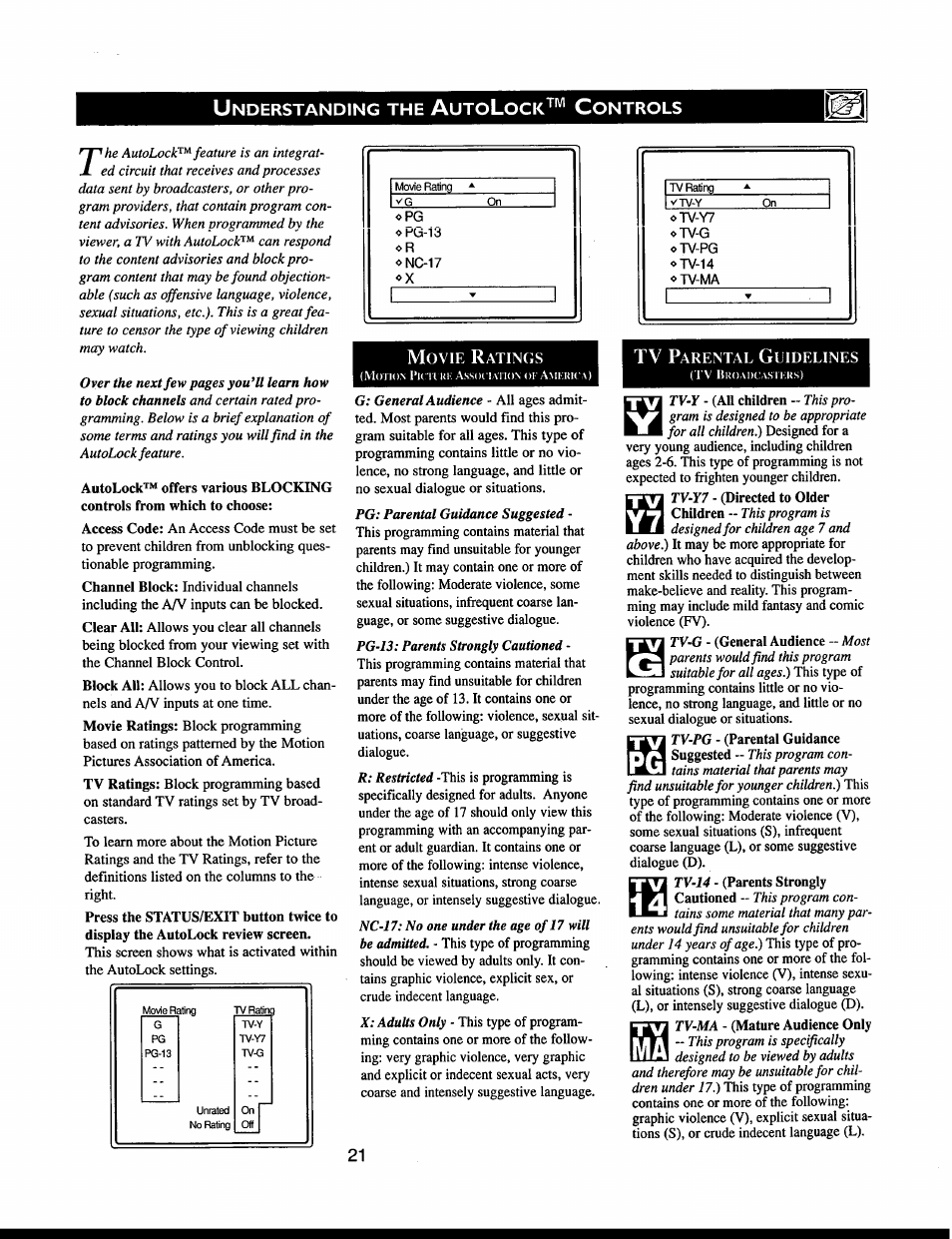 Understanding the autolock™ controls, Understanding the autolock^m controls, Nderstanding | Ontrols | Philips 27PT541S User Manual | Page 21 / 40