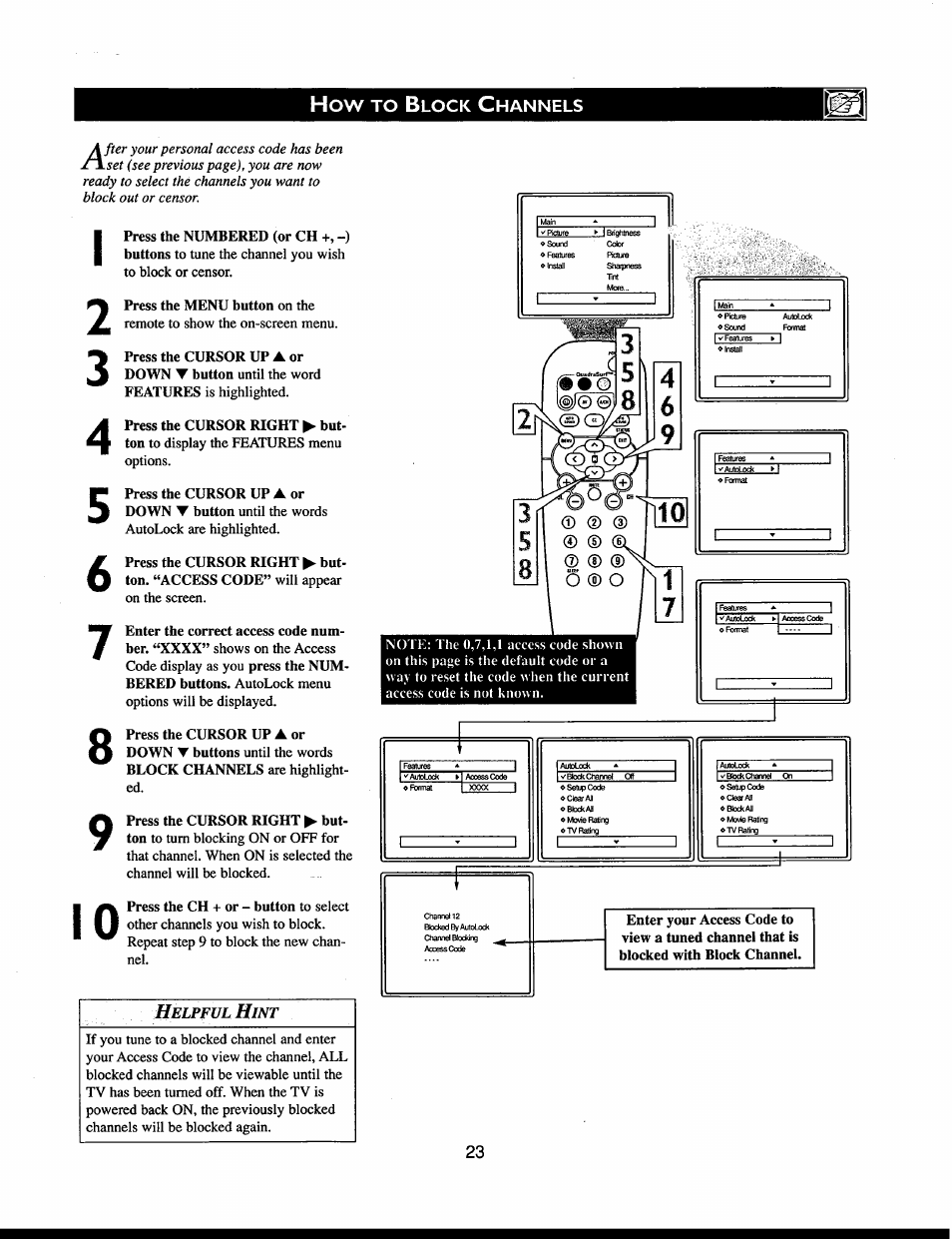 Helpful hint, How to b, Lock | Hannels | Philips 27PT541S User Manual | Page 23 / 40