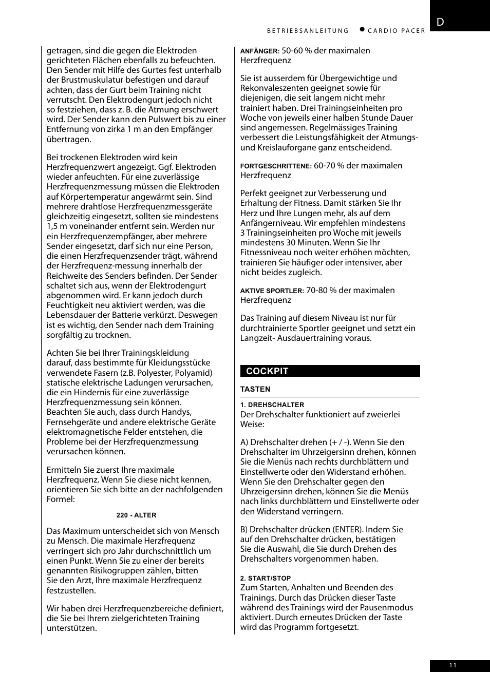 Accell CARDIO PACER User Manual | Page 11 / 64