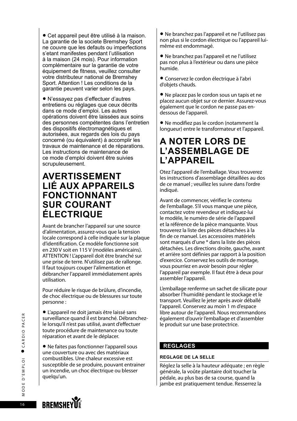 Accell CARDIO PACER User Manual | Page 16 / 64