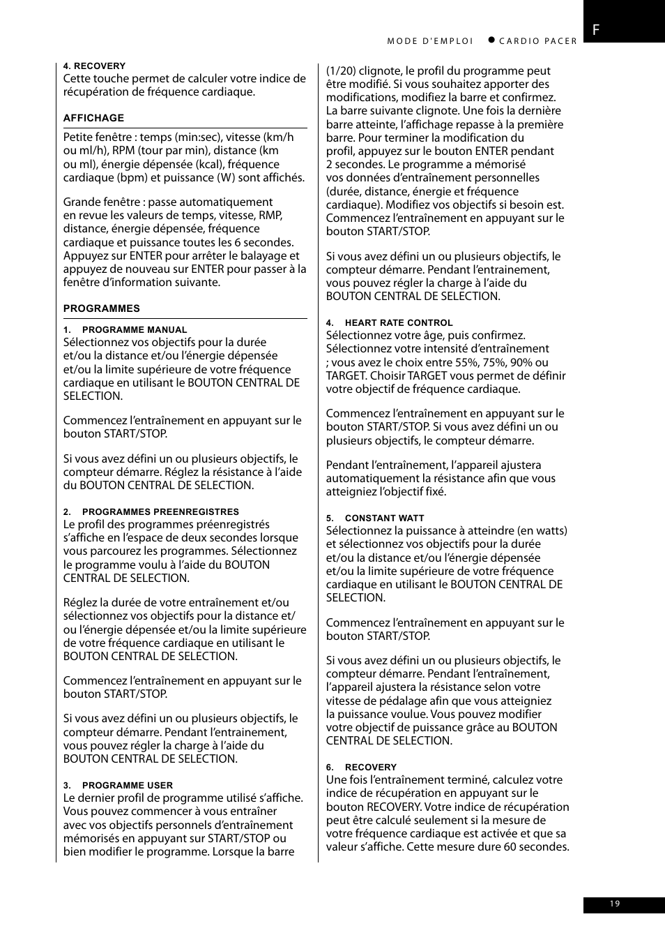 Accell CARDIO PACER User Manual | Page 19 / 64