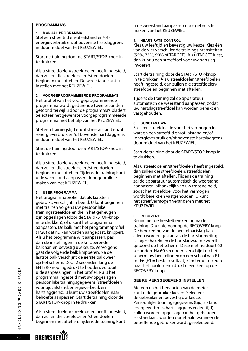 Accell CARDIO PACER User Manual | Page 26 / 64