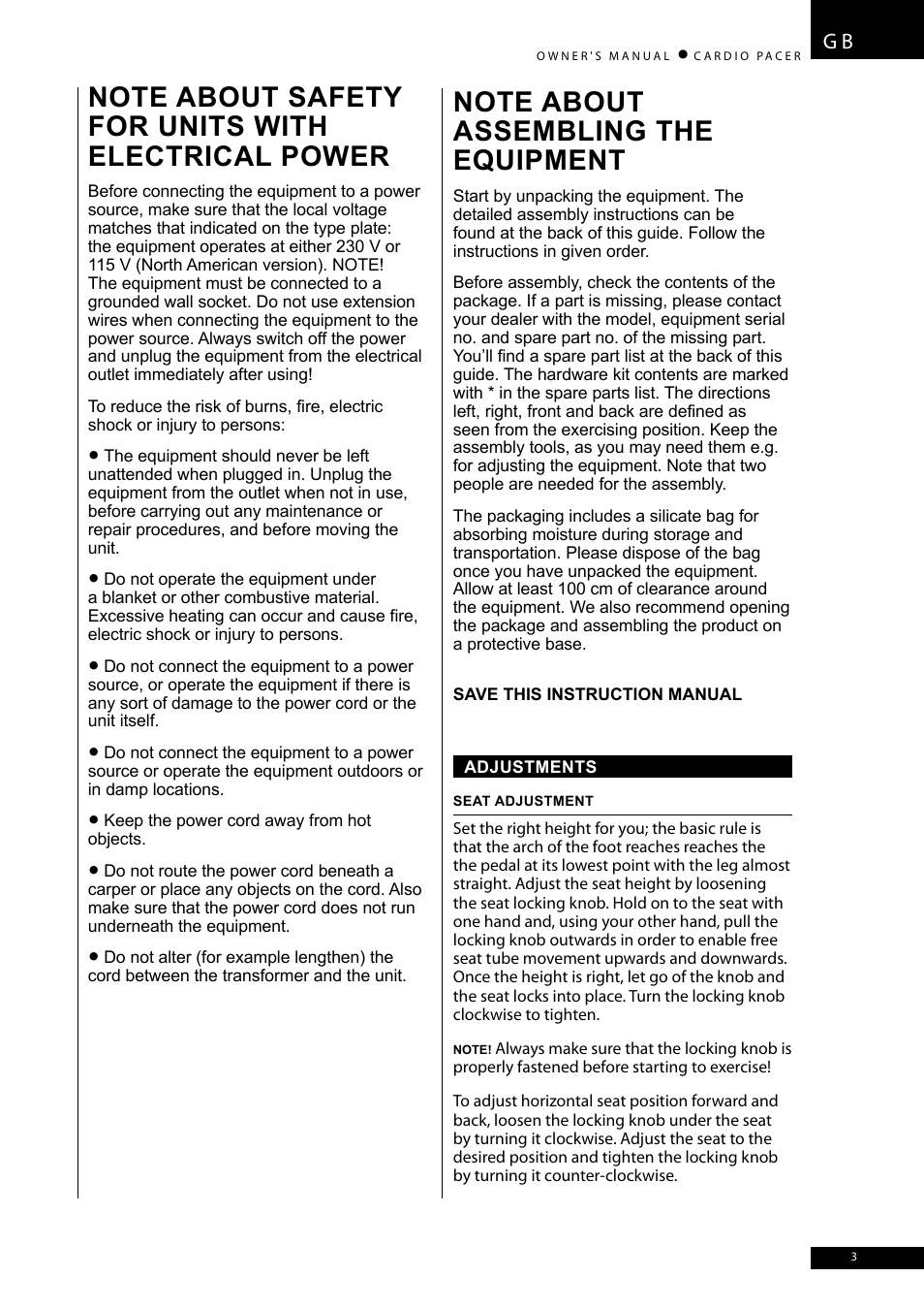 Accell CARDIO PACER User Manual | Page 3 / 64