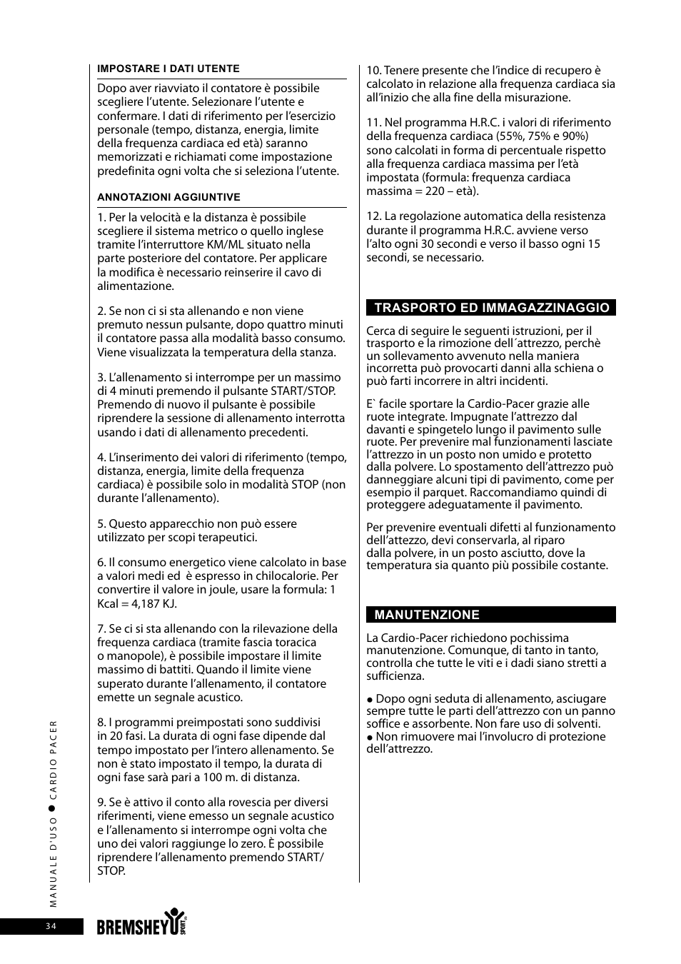 Accell CARDIO PACER User Manual | Page 34 / 64