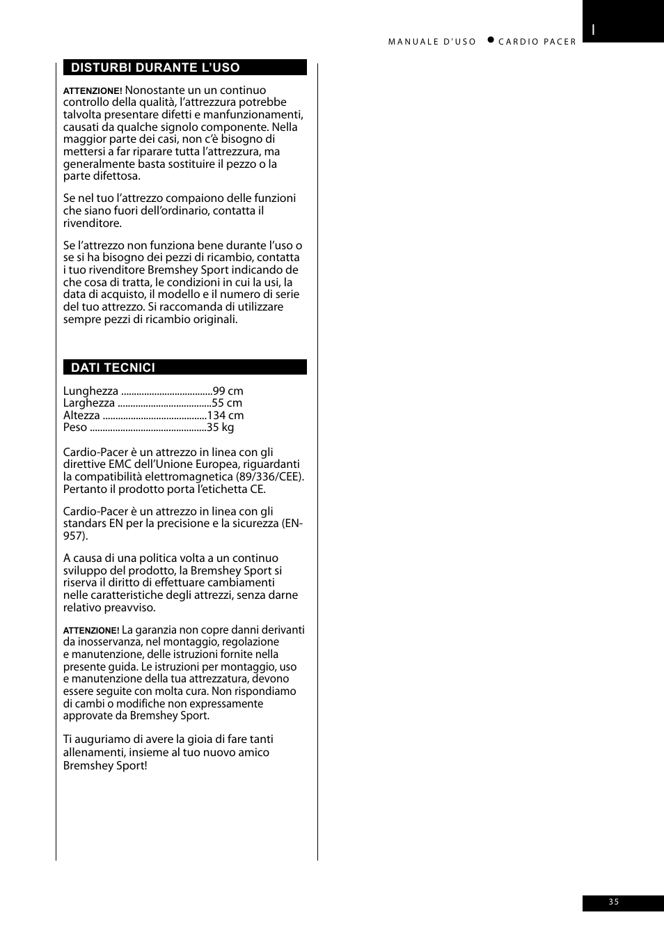 Accell CARDIO PACER User Manual | Page 35 / 64