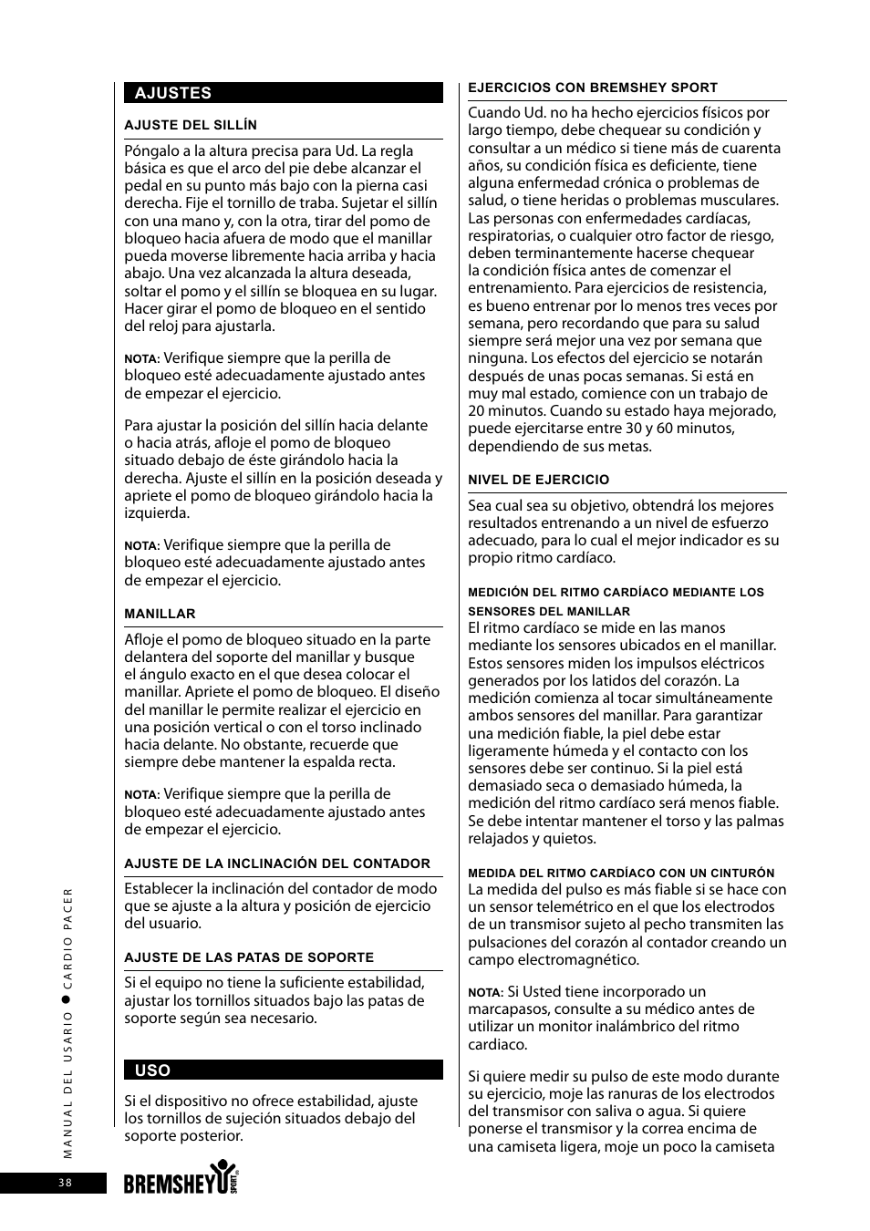 Accell CARDIO PACER User Manual | Page 38 / 64