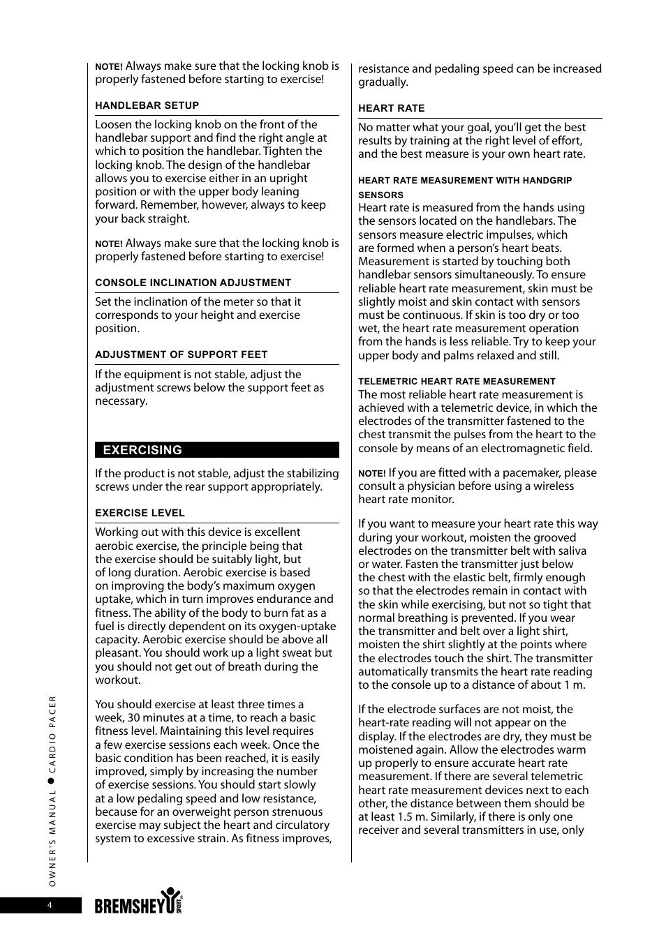 Accell CARDIO PACER User Manual | Page 4 / 64