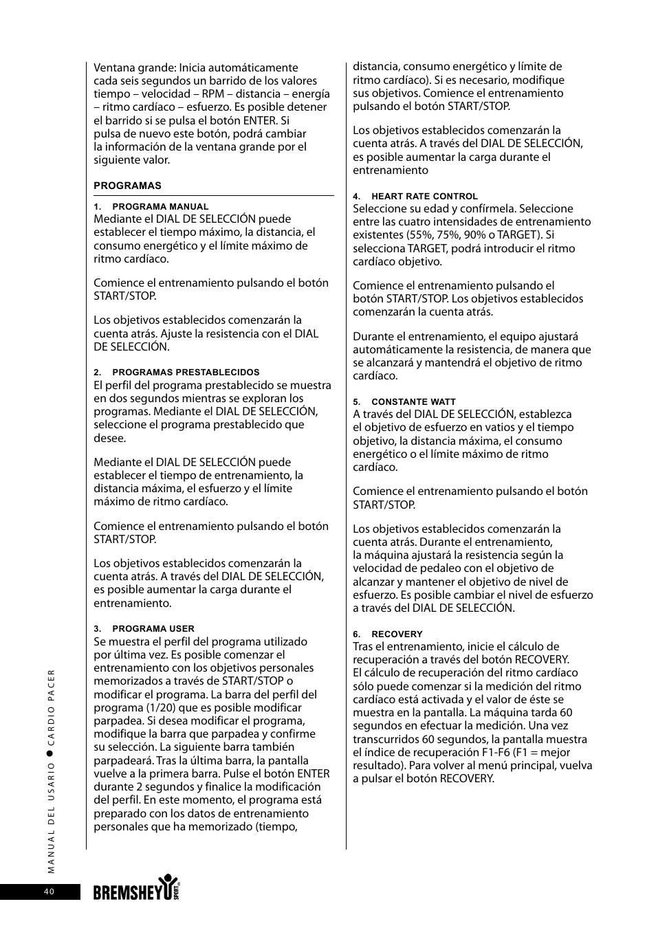 Accell CARDIO PACER User Manual | Page 40 / 64