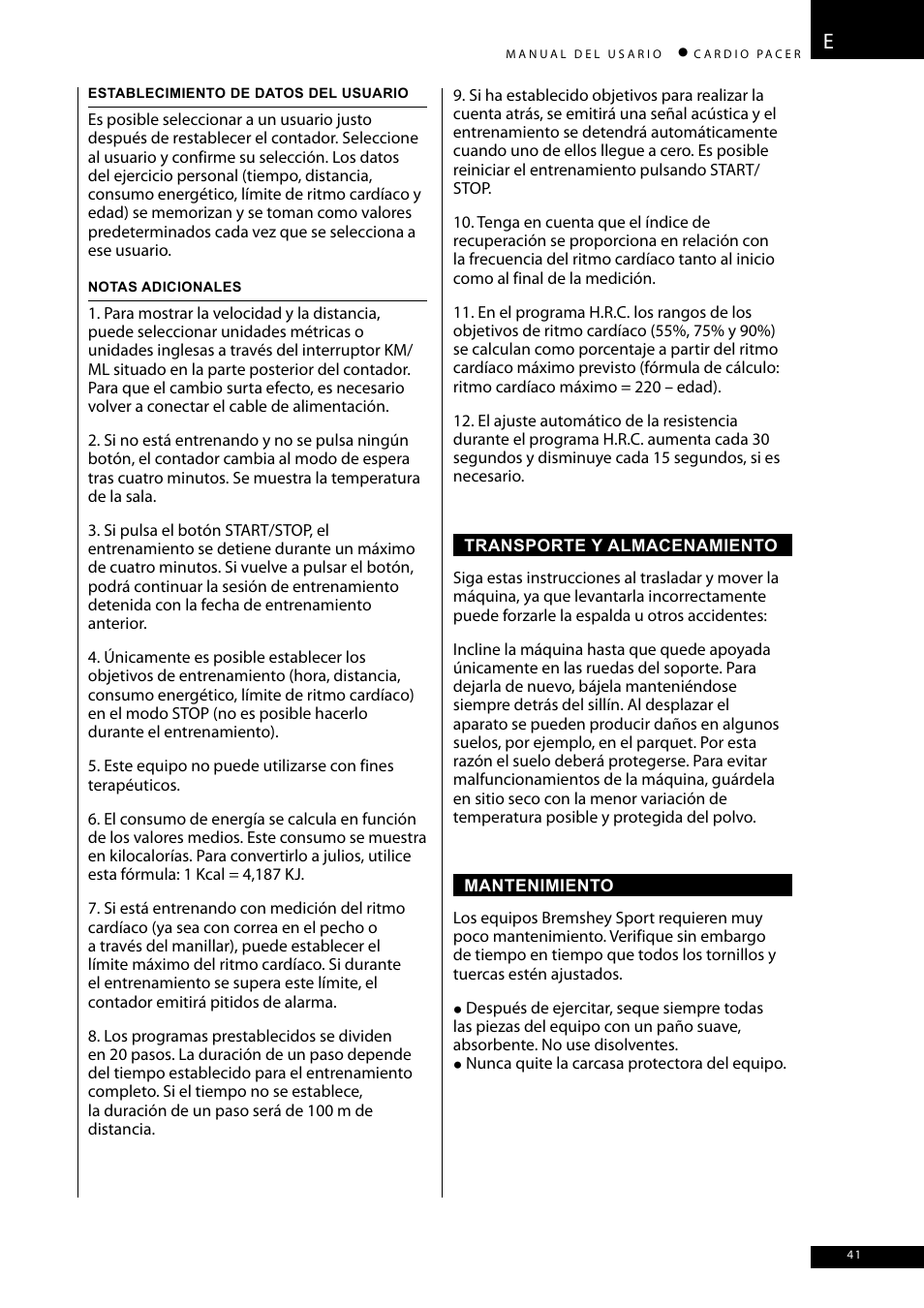 Accell CARDIO PACER User Manual | Page 41 / 64