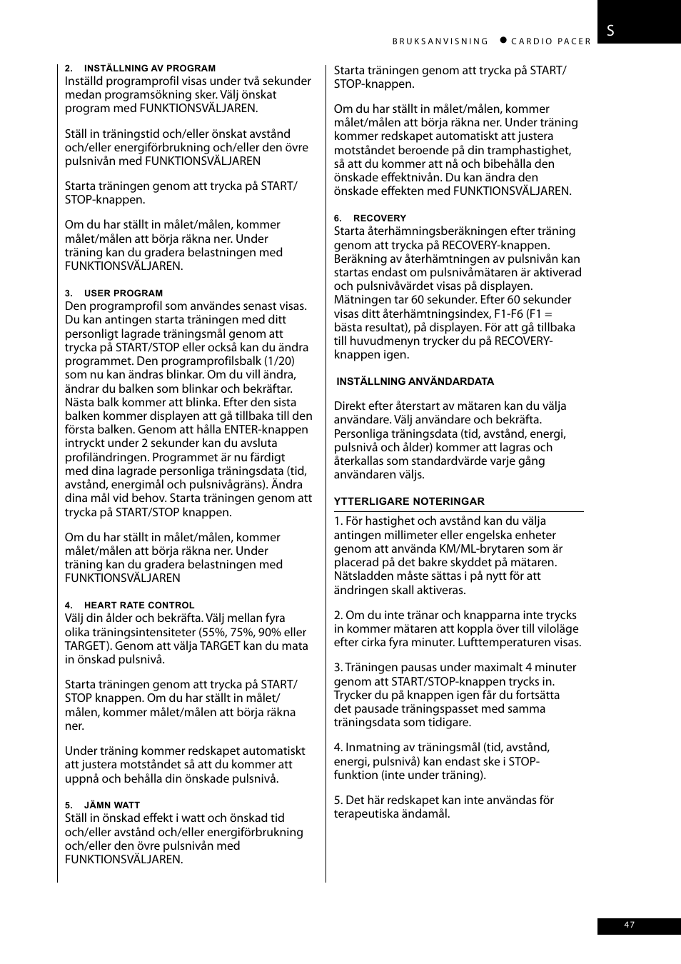 Accell CARDIO PACER User Manual | Page 47 / 64