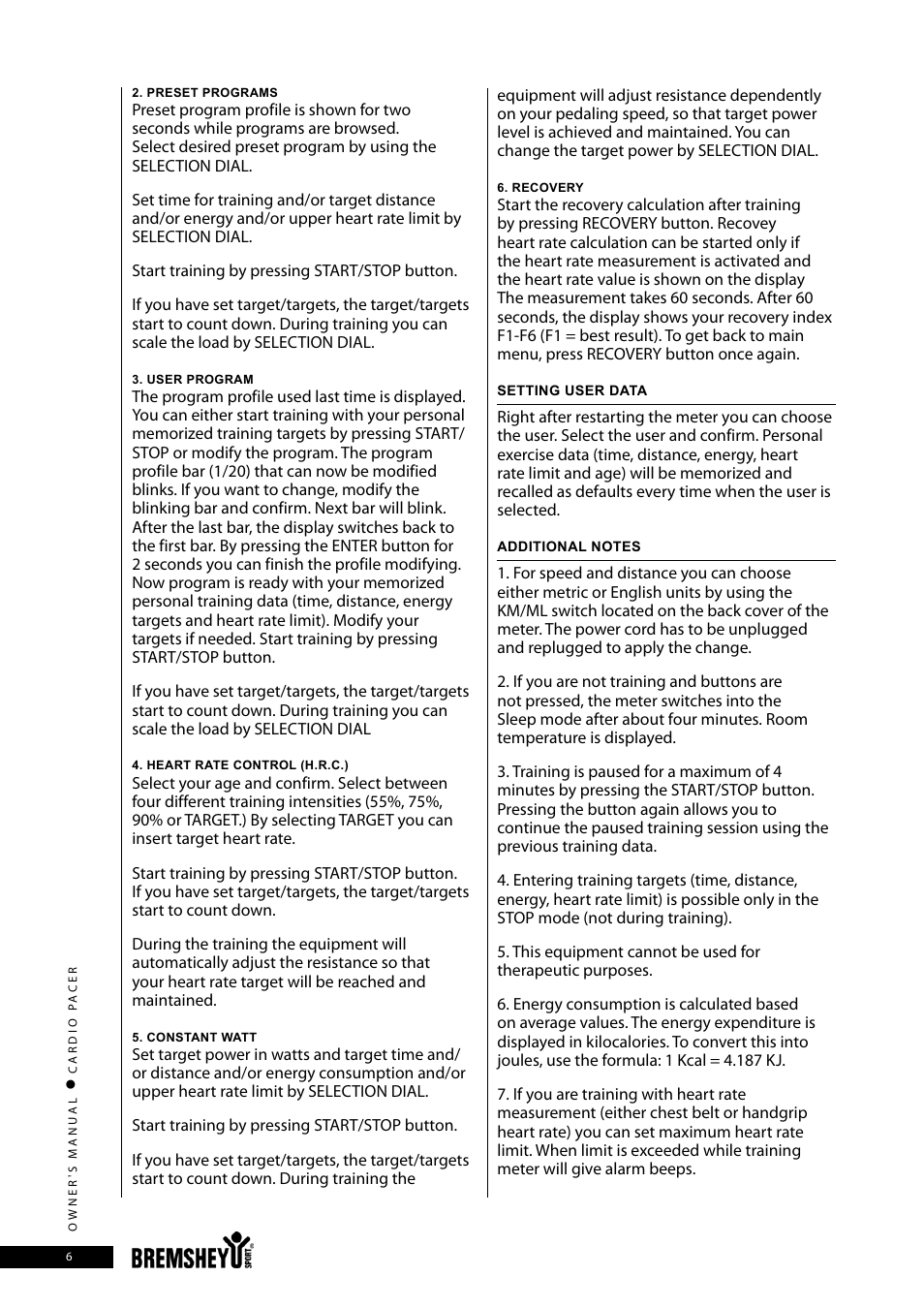 Accell CARDIO PACER User Manual | Page 6 / 64