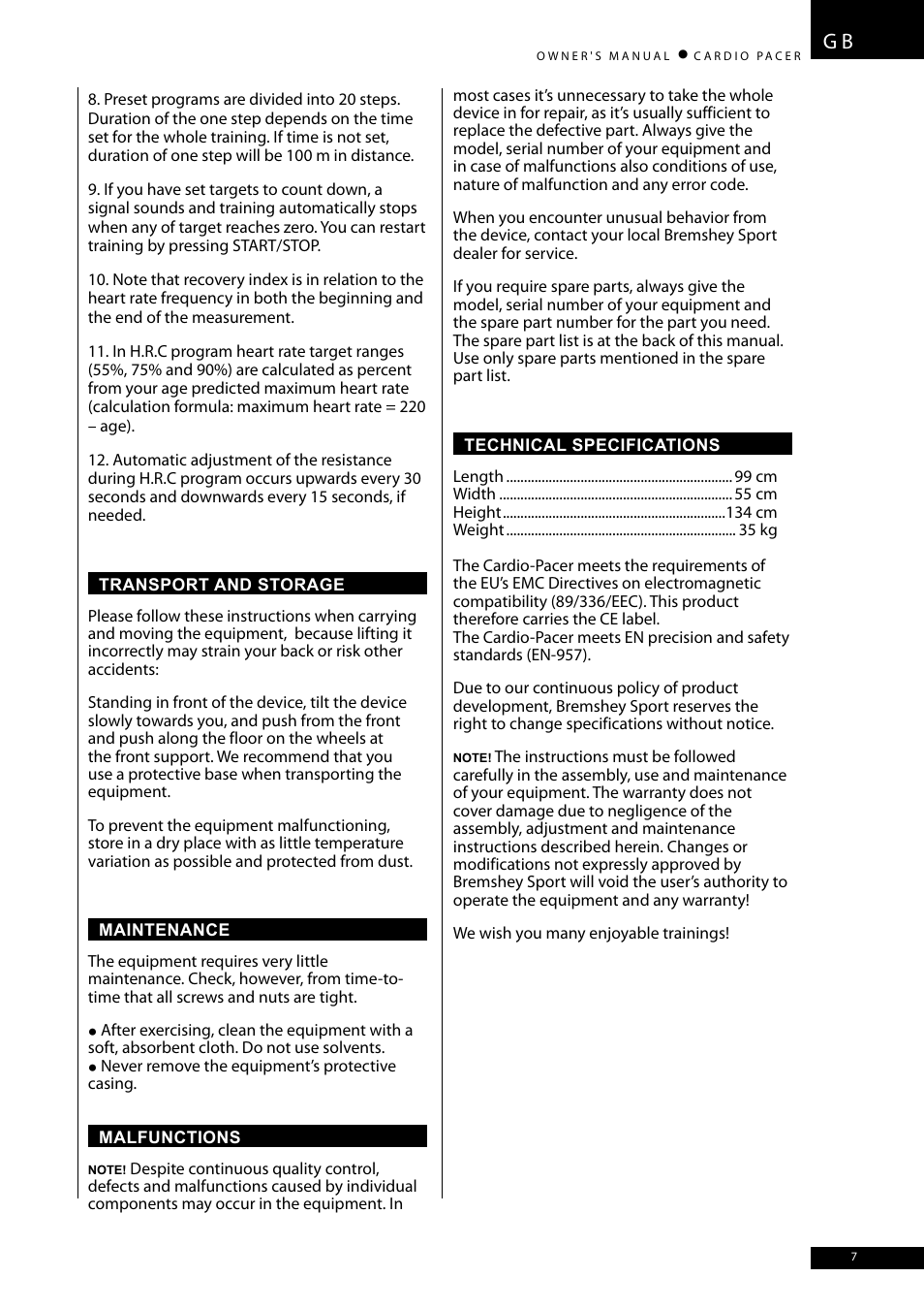 Accell CARDIO PACER User Manual | Page 7 / 64