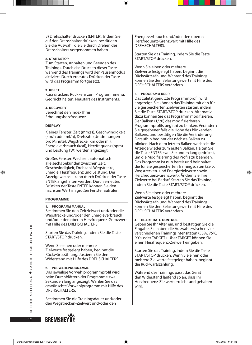 Accell Cardio Comfort Pacer User Manual | Page 12 / 68