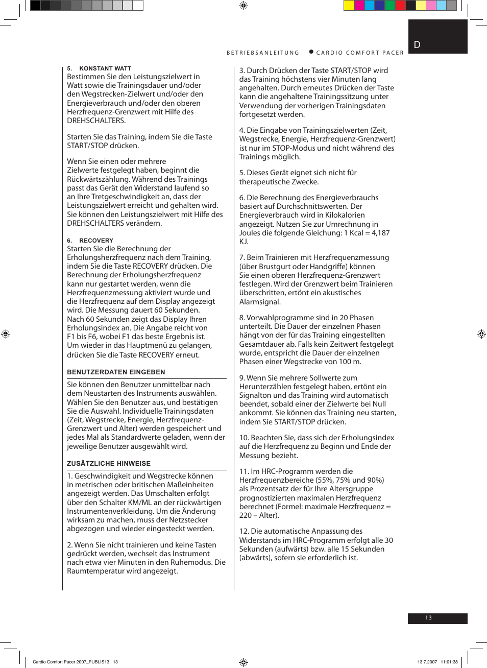 Accell Cardio Comfort Pacer User Manual | Page 13 / 68
