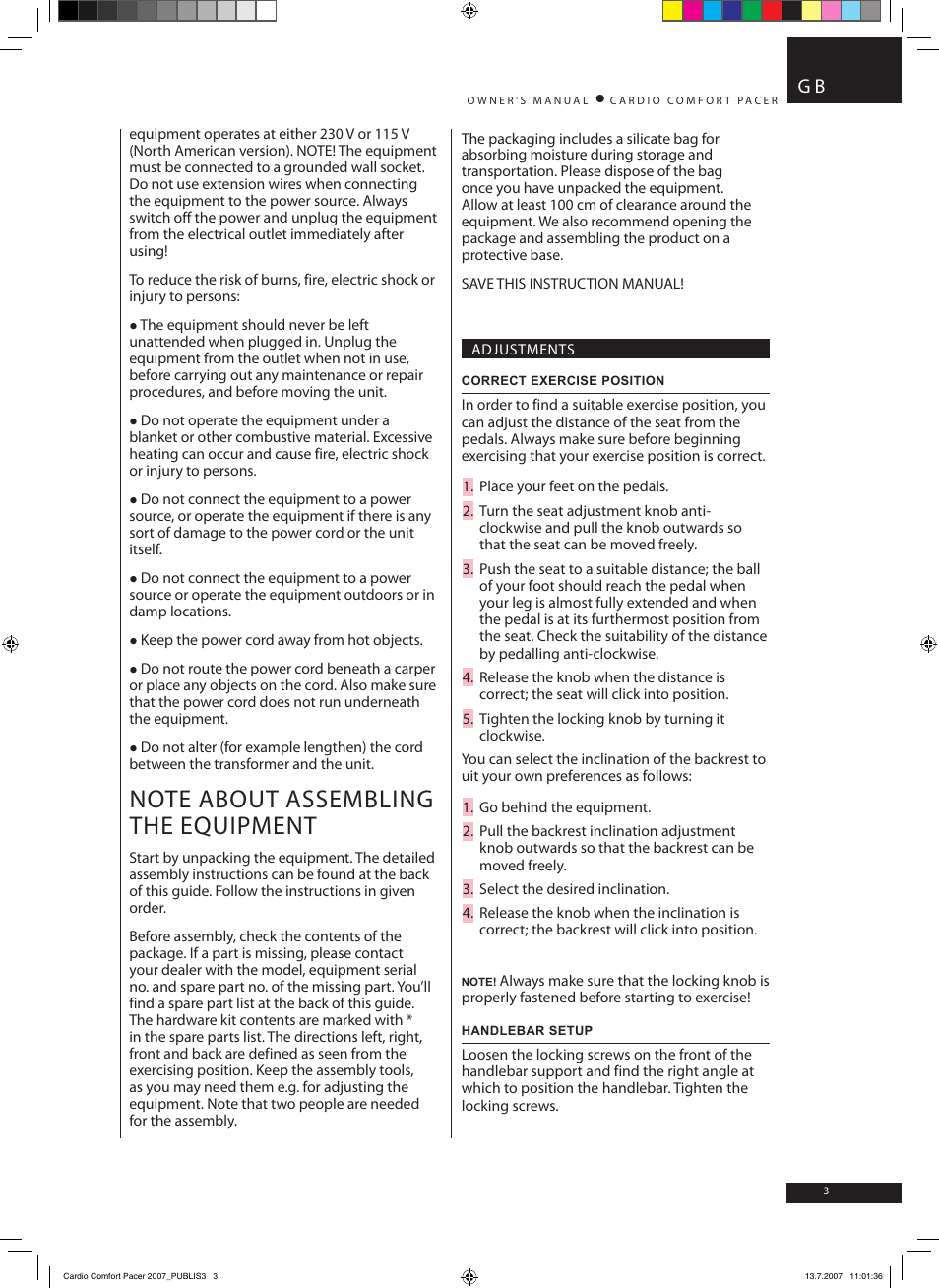 Accell Cardio Comfort Pacer User Manual | Page 3 / 68