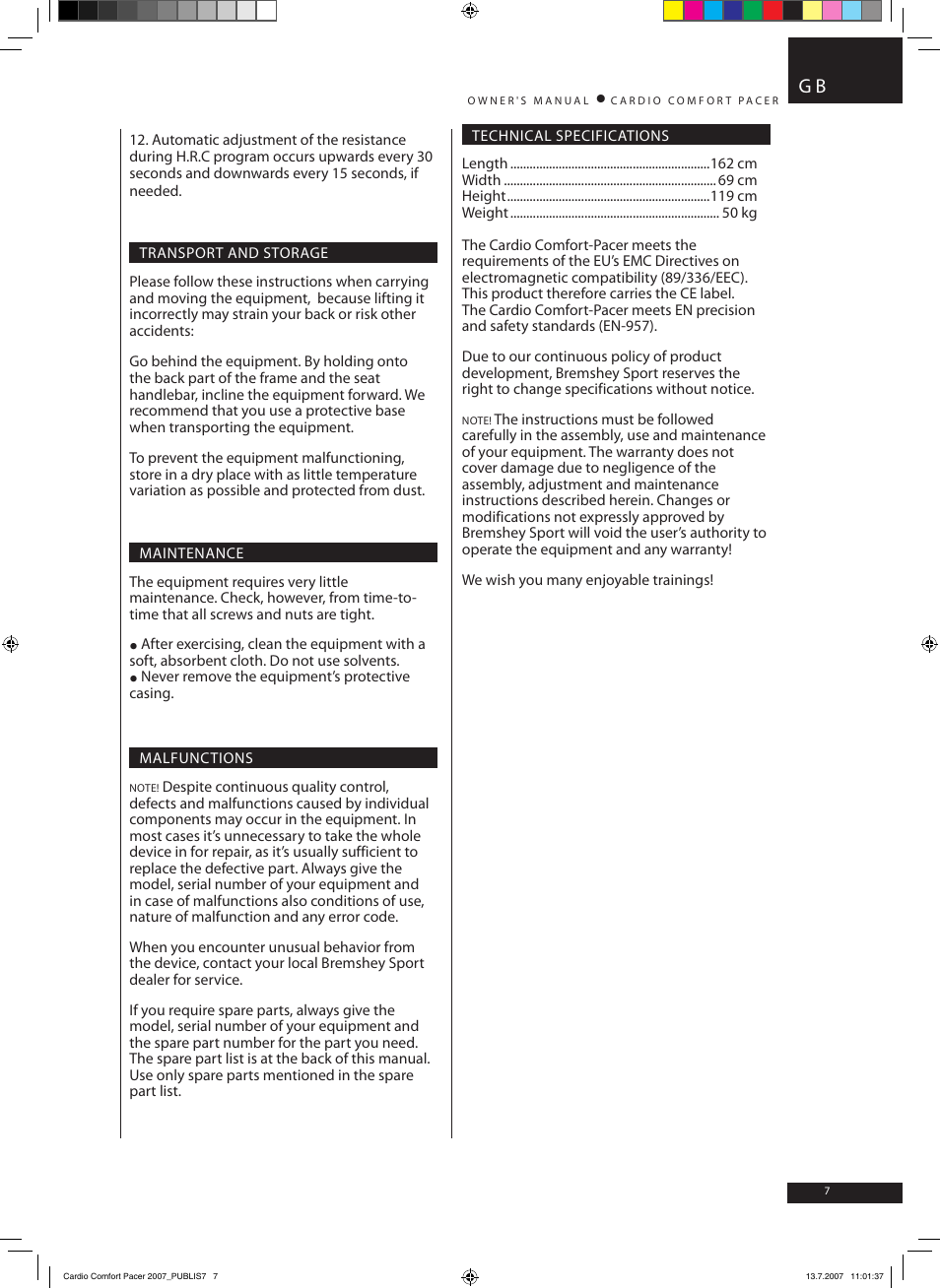 Accell Cardio Comfort Pacer User Manual | Page 7 / 68