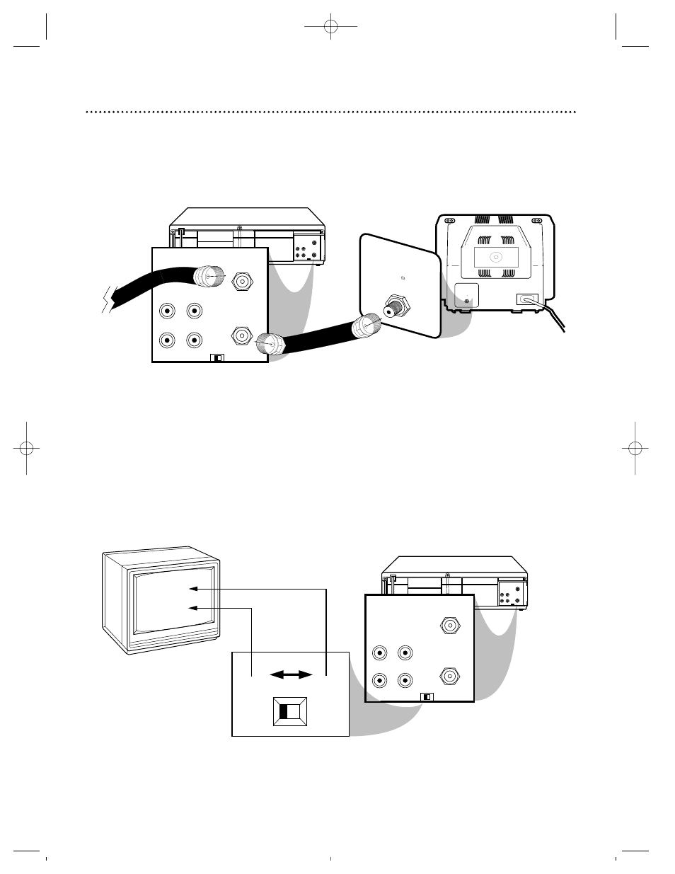 Ch3 ch4, Ch3 / ch4 switch, Plug in the tv and the vcr | Philips VRX240AT99 User Manual | Page 7 / 48