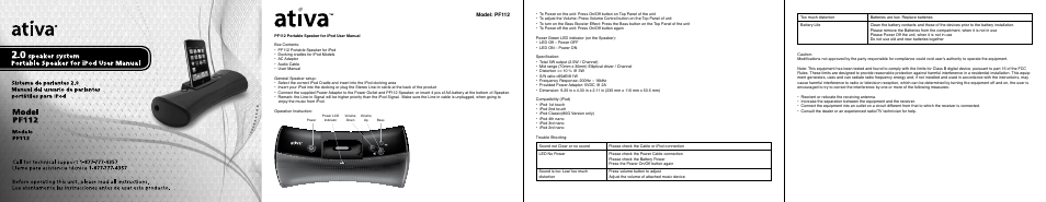 Ativa PF112 User Manual | 2 pages