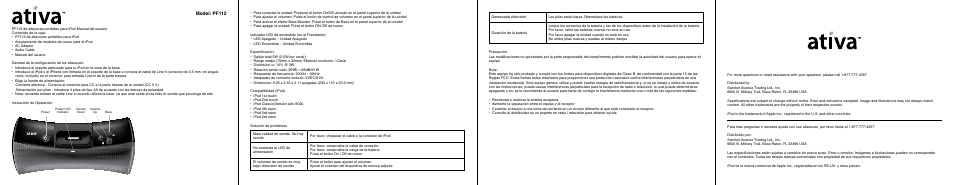 Ativa PF112 User Manual | Page 2 / 2